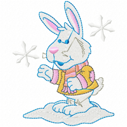 Rabbits Embroidery Design 12